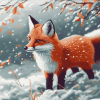 Aesthetic Fox in Snow Diamond Painting