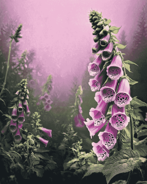 Aesthetic Foxglove Blossoms Diamond Painting