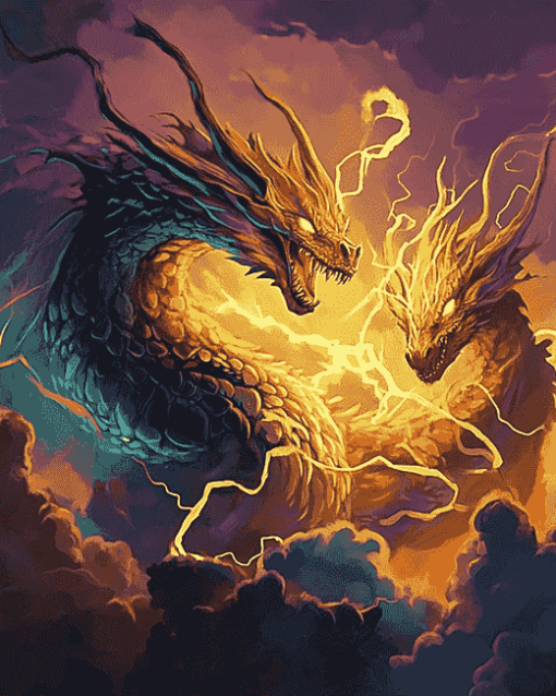 Aesthetic Ghidorah Fantasy Diamond Painting