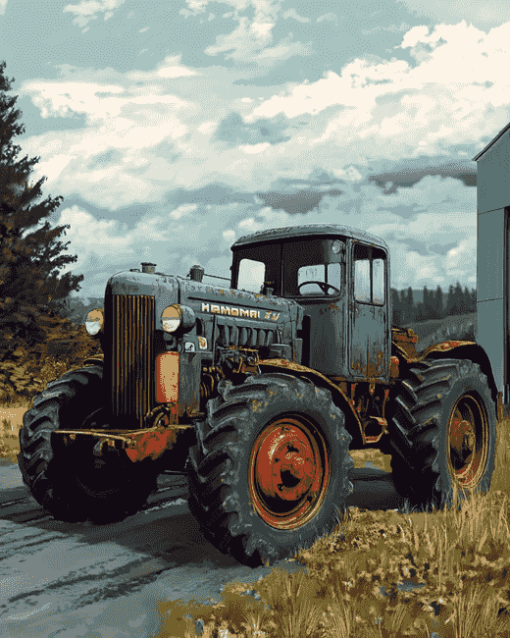 Aesthetic Hanomag Engines Diamond Painting