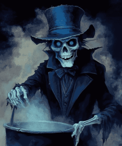 Aesthetic Hatbox Ghost Animation Diamond Painting