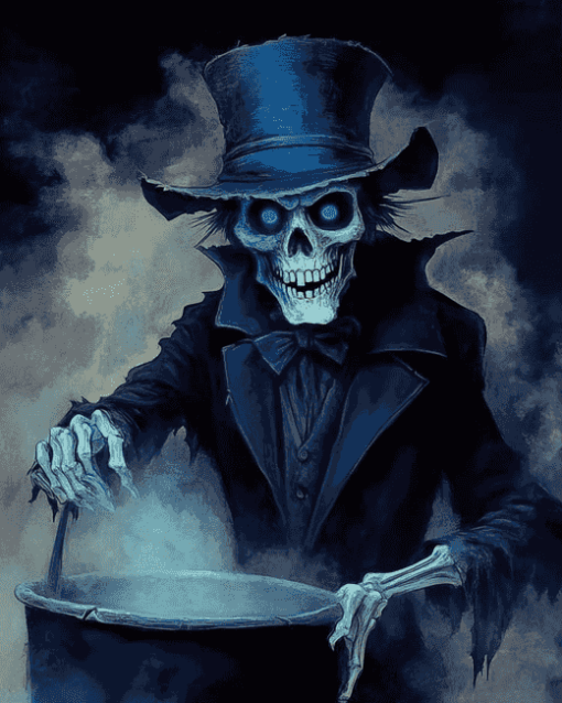 Aesthetic Hatbox Ghost Animation Diamond Painting