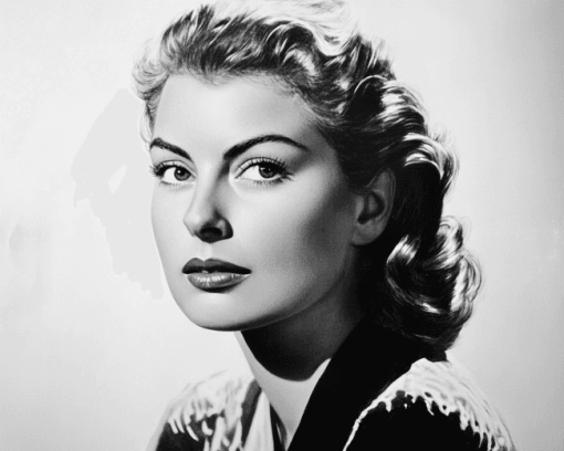 Aesthetic Ingrid Bergman Monochrome Diamond Painting