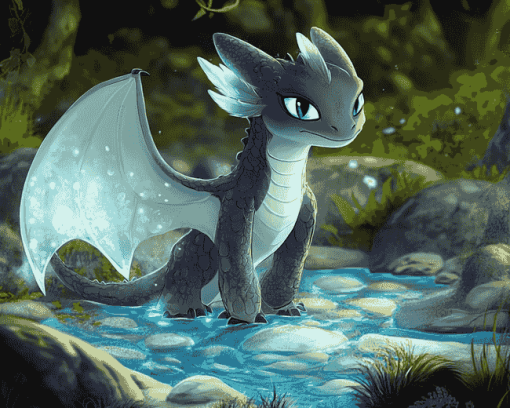 Aesthetic Lightfury Dragon Diamond Painting