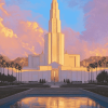 Aesthetic Los Angeles Sunset Temple Diamond Painting