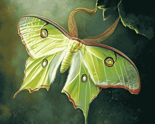 Aesthetic Luna Moth Diamond Painting