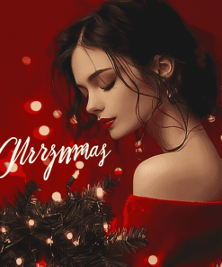 Aesthetic Merry Christmas Red Diamond Painting