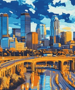 Aesthetic Minneapolis Skyline Diamond Painting