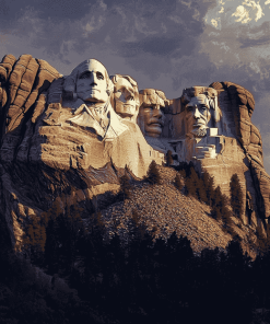 Aesthetic Mount Rushmore North Dakota Diamond Painting