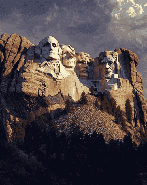 Aesthetic Mount Rushmore North Dakota Diamond Painting