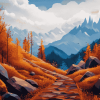 Aesthetic Mountain Path Diamond Painting