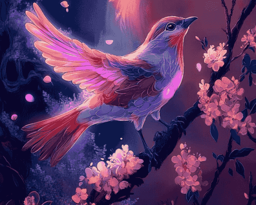 Aesthetic Neon Bird Diamond Painting