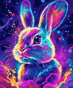 Aesthetic Neon Rabbit Diamond Painting