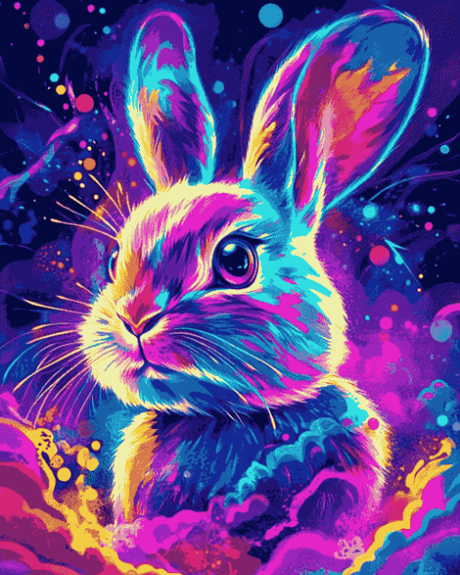 Aesthetic Neon Rabbit Diamond Painting