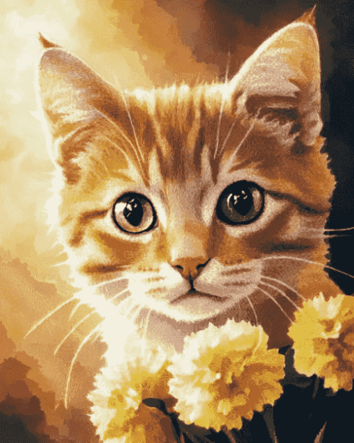 Aesthetic Orange Tabby Kittens Diamond Painting