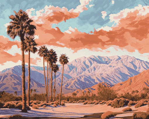 Aesthetic Palm Desert Landscape Diamond Painting