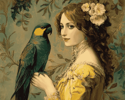 Aesthetic Parrot Vintage Diamond Painting