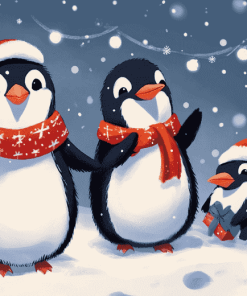 Aesthetic Penguin Christmas Diamond Painting