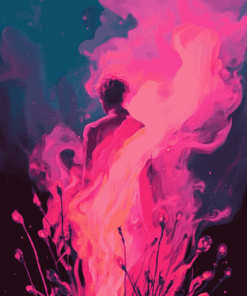 Aesthetic Pink Fire Diamond Painting