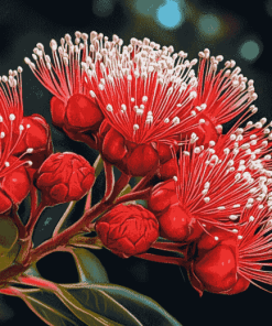 Aesthetic Pohutukawa Blossoms Diamond Painting