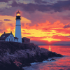 Aesthetic Portland Head Light Diamond Painting