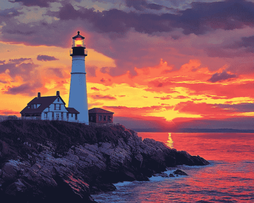 Aesthetic Portland Head Light Diamond Painting