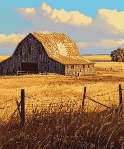 Aesthetic Prairie Barns Diamond Painting