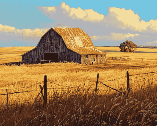 Aesthetic Prairie Barns Diamond Painting