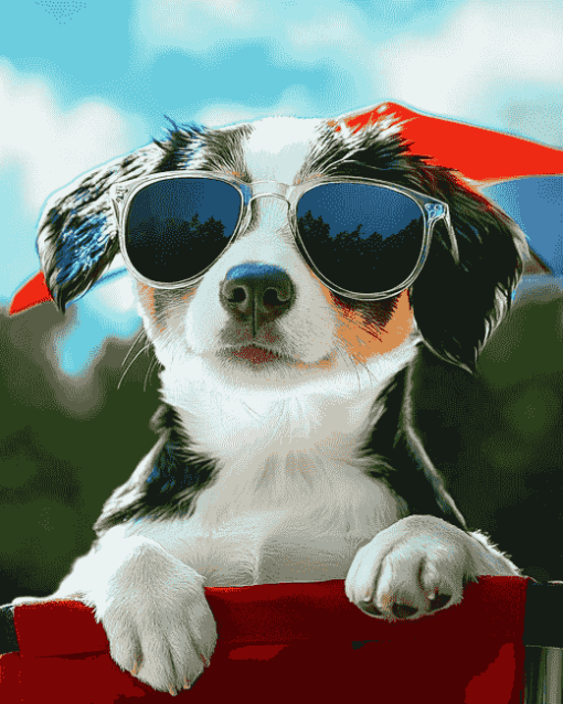 Aesthetic Puppy Sunglasses Diamond Painting