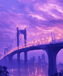 Aesthetic Purple Cityscape Diamond Painting