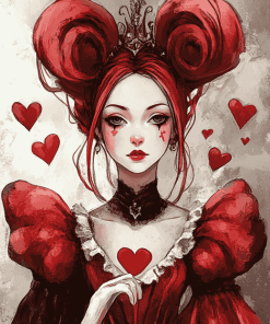 Aesthetic Queen of Hearts Anime Diamond Painting