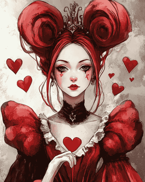 Aesthetic Queen of Hearts Anime Diamond Painting