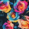 Aesthetic Rainbow Roses Diamond Painting