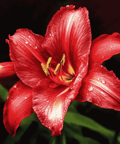 Aesthetic Red Lily Blossoms Diamond Painting