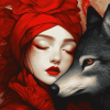 Aesthetic Red Riding Fantasy Diamond Painting