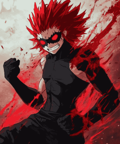 Aesthetic Red Riot Anime Diamond Painting