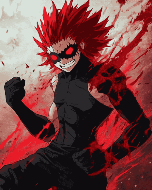 Aesthetic Red Riot Anime Diamond Painting