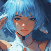 Aesthetic Rei Ayanami Anime Diamond Painting