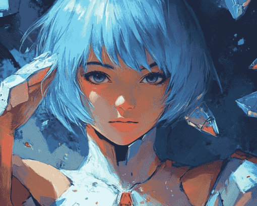 Aesthetic Rei Ayanami Anime Diamond Painting