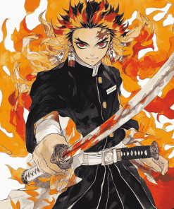 Aesthetic Rengoku Kyojuro Anime Diamond Painting