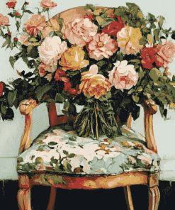 Aesthetic Roses on Chair Diamond Painting