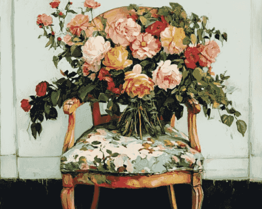 Aesthetic Roses on Chair Diamond Painting