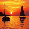 Aesthetic Sailboat Silhouette Diamond Painting