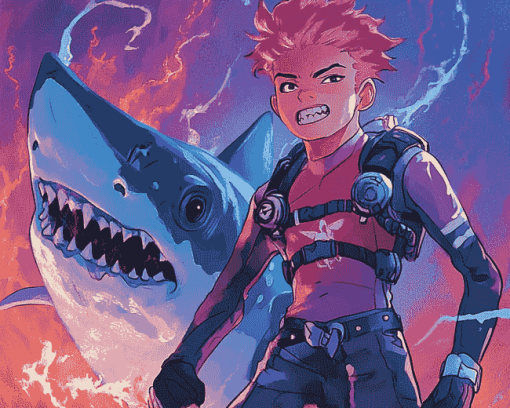 Aesthetic Shark Boy Anime Diamond Painting