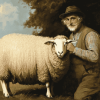 Aesthetic Sheep Portrait Diamond Painting