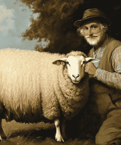 Aesthetic Sheep Portrait Diamond Painting