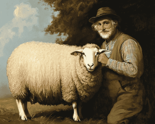 Aesthetic Sheep Portrait Diamond Painting