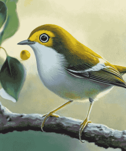 Aesthetic Silvereye Birds Diamond Painting