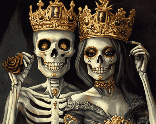 Aesthetic Skull King and Queen Diamond Painting