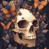 Aesthetic Skull With Butterflies Diamond Painting